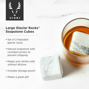 Large Soapstone Whiskey Cubes, Set of 2
