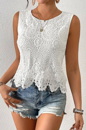Sleeveless Crochet Tank Top