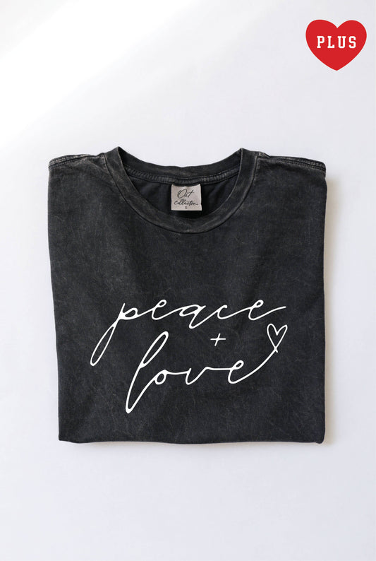 PEACE AND LOVE Plus Mineral Graphic Top
