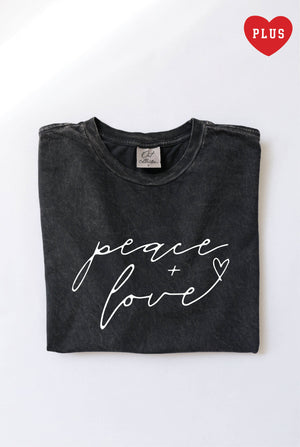 PEACE AND LOVE Plus Mineral Graphic Top