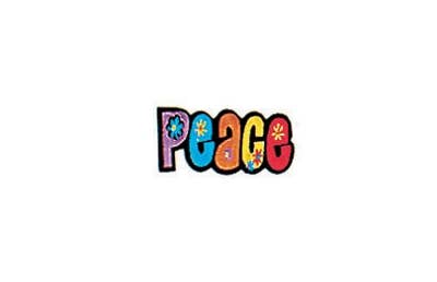 Peace Letter with Daisy Flowers Multi-Color Patch
