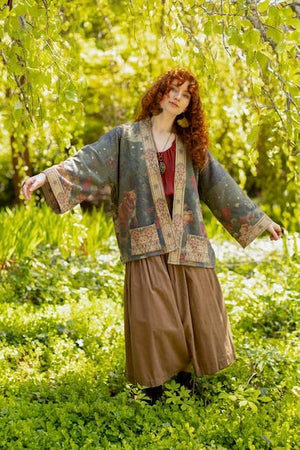 The Messenger Fleece Cottage Cardigan Jacket w/ Joan of Arc