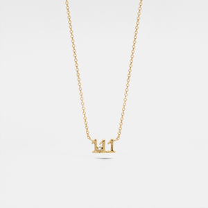 Dainty Angel Number Charm Necklace in 925 Sterling Silver