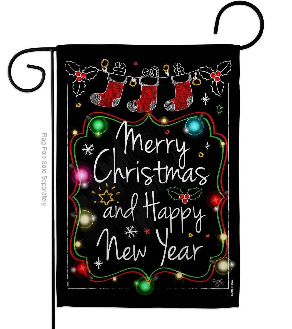 Chalkboard Merry Christmas Flag