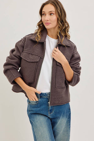 Textured Bomber Jacket