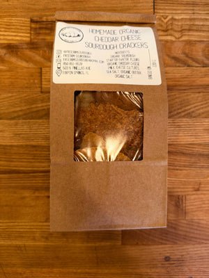 Organic Cheddar Sourdough Crackers Scratch - made in house 