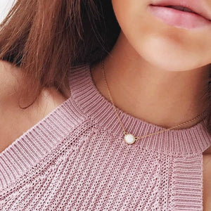 Dainty Sun Moon Opal Charm Layering Necklace in Solid Copper