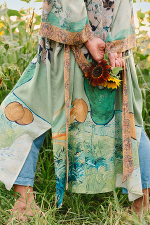 Van Gogh I Paint My Dream Opera Duster Kimono Robe