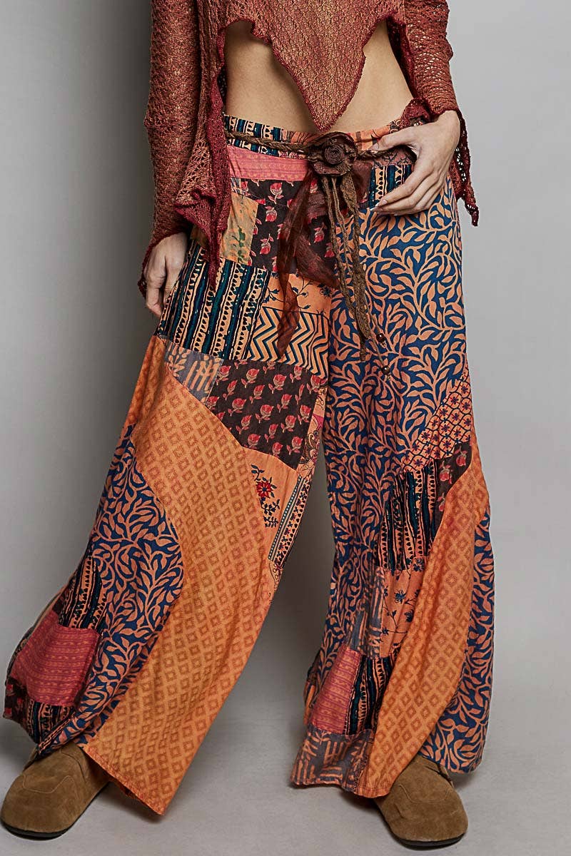 Rosette Accent Tassel Detail Layered Tie Belt