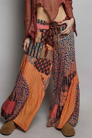 Rosette Accent Tassel Detail Layered Tie Belt