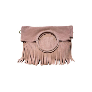 Boho Suede Fringe Wristlet