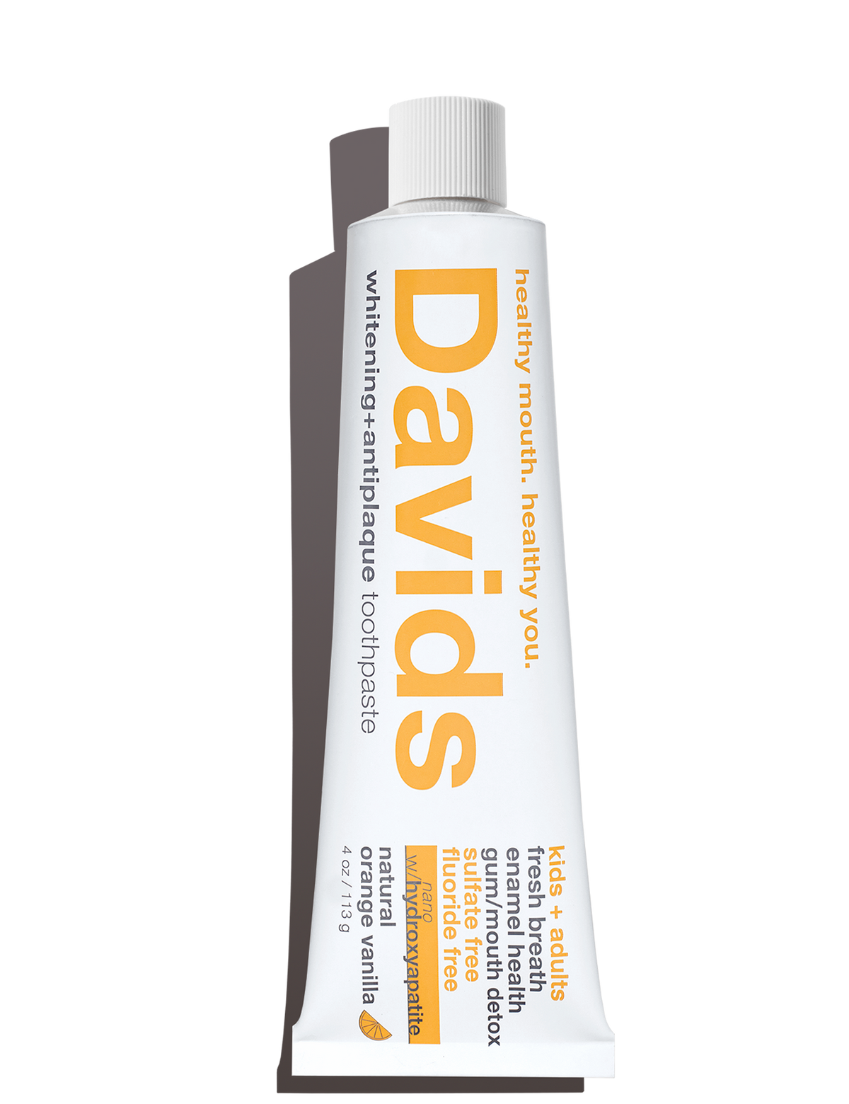 Davids Kids + Adults Nano-Hydroxyapatite Toothpaste – Orange Vanilla, 4 oz