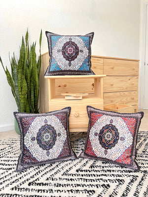 Red Decorative Pillow Cover 18x18, Handmade Throw Pillow