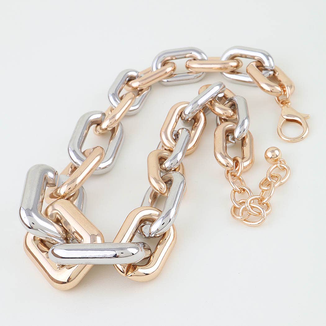 Two Toned Link Chain Necklace