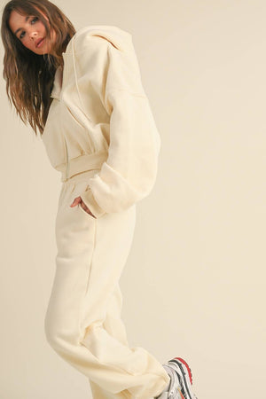 Cozy Fleece Oversized Crop Full Zip Hoodie