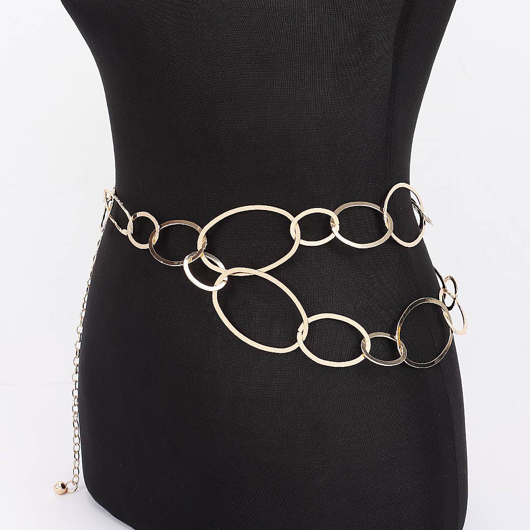 Irregular Interlinked Oval Link Waist Chain