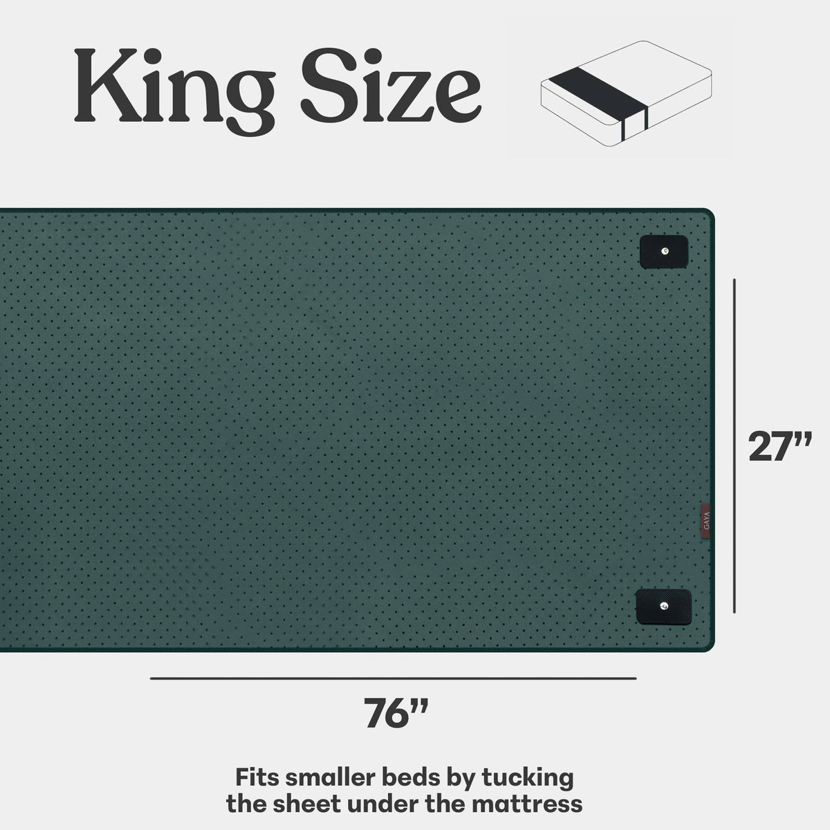 Gray Leather Grounding Mat for Bed – King & Queen