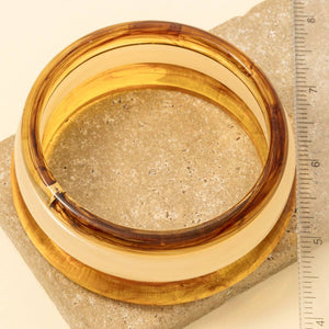 3Pc Mixed Acetate Bangle Bracelets Set