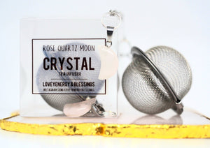 Rose Quartz Crescent Moon Crystal Tea Infuser