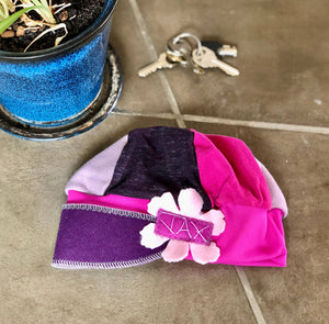 Child's Bright Pink and Purple Flapper Hat