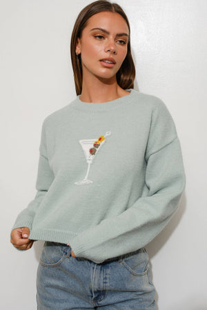 MANDY MARTINI SWEATER - Cozy, Trendy, Playful