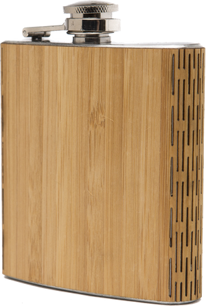 Wooden Hip Flask - 6 oz Stainless Steel