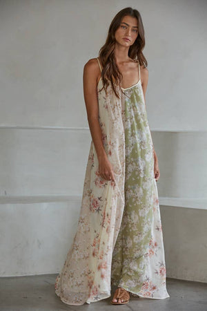Chiffon Multi Floral Print Maxi