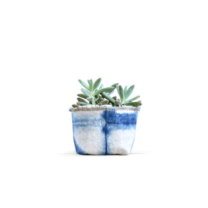 Shibori Indigo Canvas Planter, 2.5 in