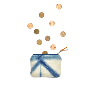 Shibori Indigo Cotton Canvas Coin Purse