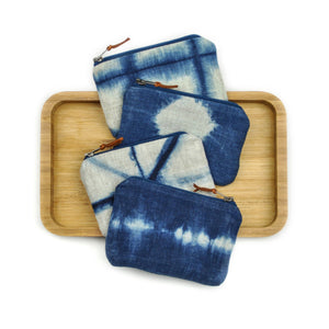 Shibori Indigo Cotton Canvas Coin Purse