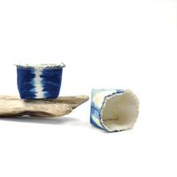 Shibori Indigo Canvas Planter, 2.5 in