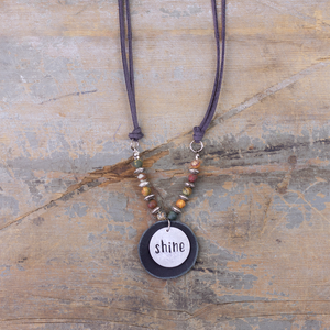 Shine Gray Necklace with Dark Beads