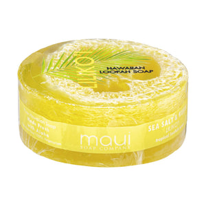 Liliko'i Sea Salt & Kukui Exfoliating Loofah Soap, 4.75 oz