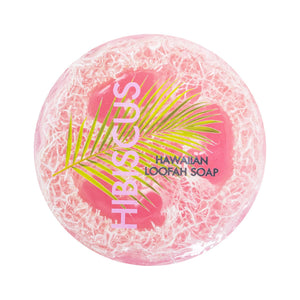 Hibiscus Sea Salt & Kukui Exfoliating Loofah Soap, 4.75 oz