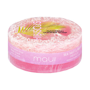 Hibiscus Sea Salt & Kukui Exfoliating Loofah Soap, 4.75 oz