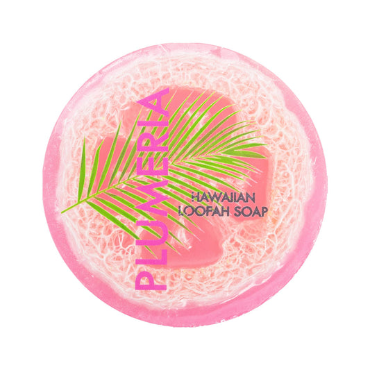 Plumeria Sea Salt & Kukui Exfoliating Loofah Soap, 4.75 oz