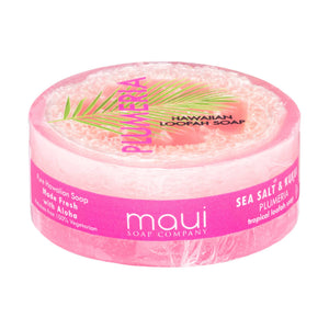 Plumeria Sea Salt & Kukui Exfoliating Loofah Soap, 4.75 oz
