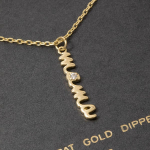14K Gold Dipped Mama Script Pendant Necklace