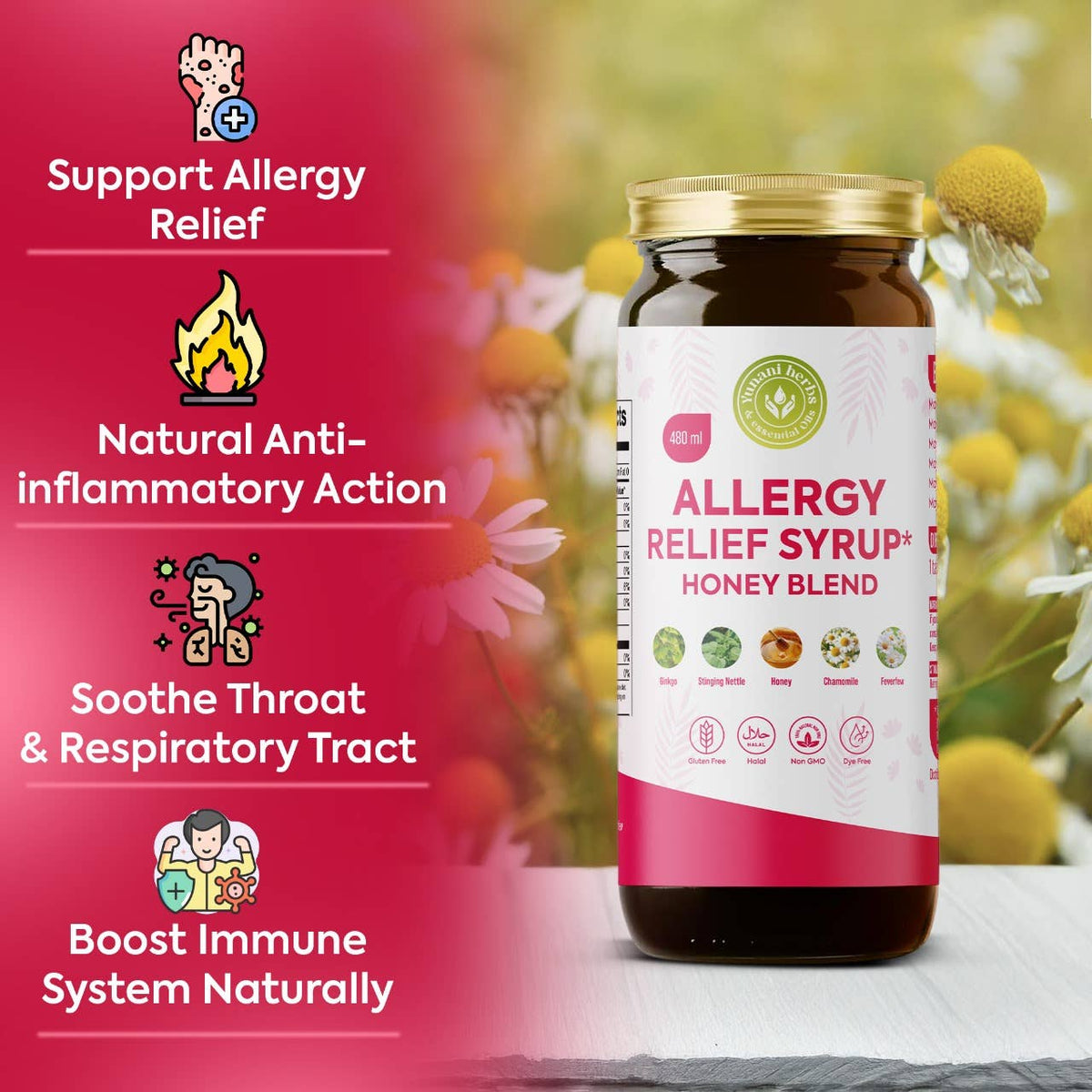 Allergy Relief Syrup Honey Blend 480 ml