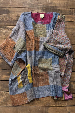 Kantha Sunrise Poncho Top