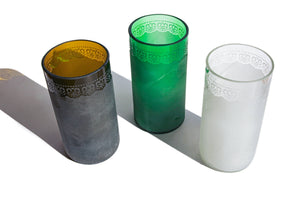 Handcrafted Upcycled Glass Tumblers, Set of 2