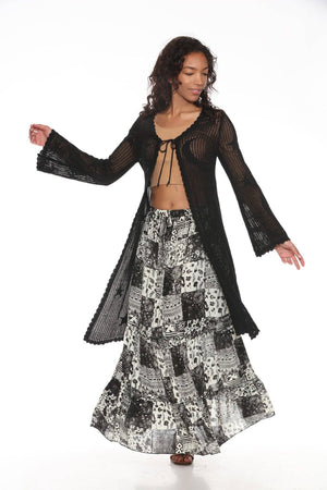 Celestial Crochet Longline Cardigan