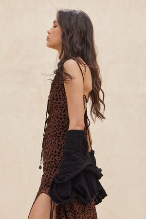 Pointelle Knit Trumpet-Sleeve Peplum Cardigan