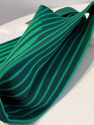 Striped Woven Handbag