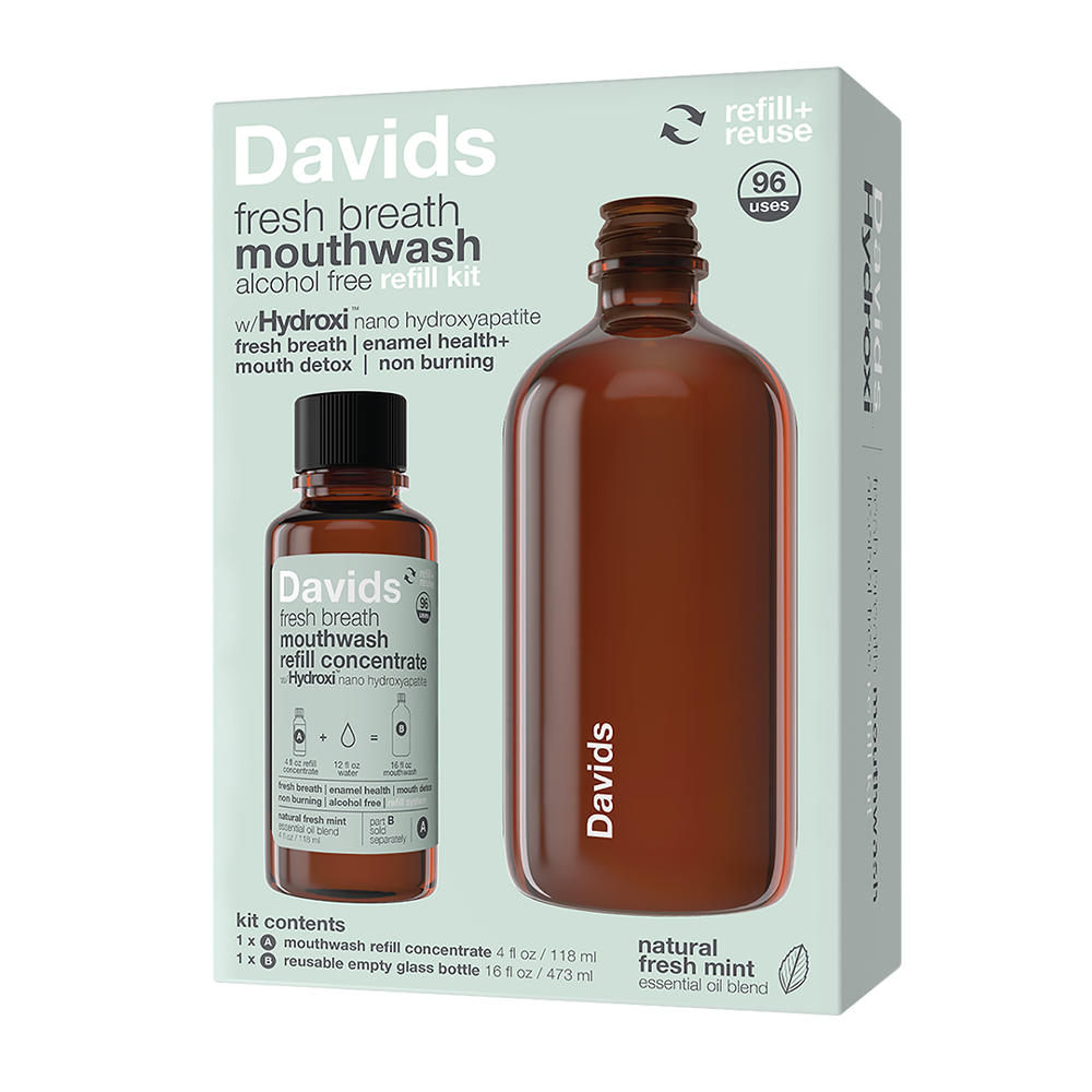Davids Hydroxi™ Fresh Breath Mouthwash Refill Kit – Natural Fresh Mint