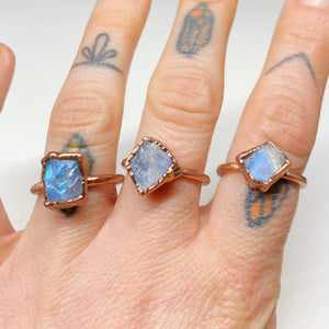Rainbow Moonstone Free-Form Ring