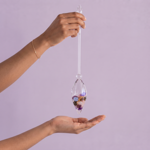 Gemstone Vial Five Elements – Amethyst, Chalcedony & Rose Quartz