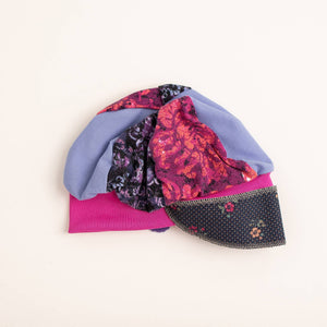 Child's Purple Floral Velvet Flapper Hat