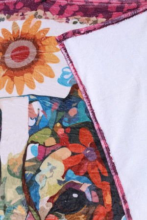 Flannel Fleece Hippie Boho Throw Blanket Hippie Dog