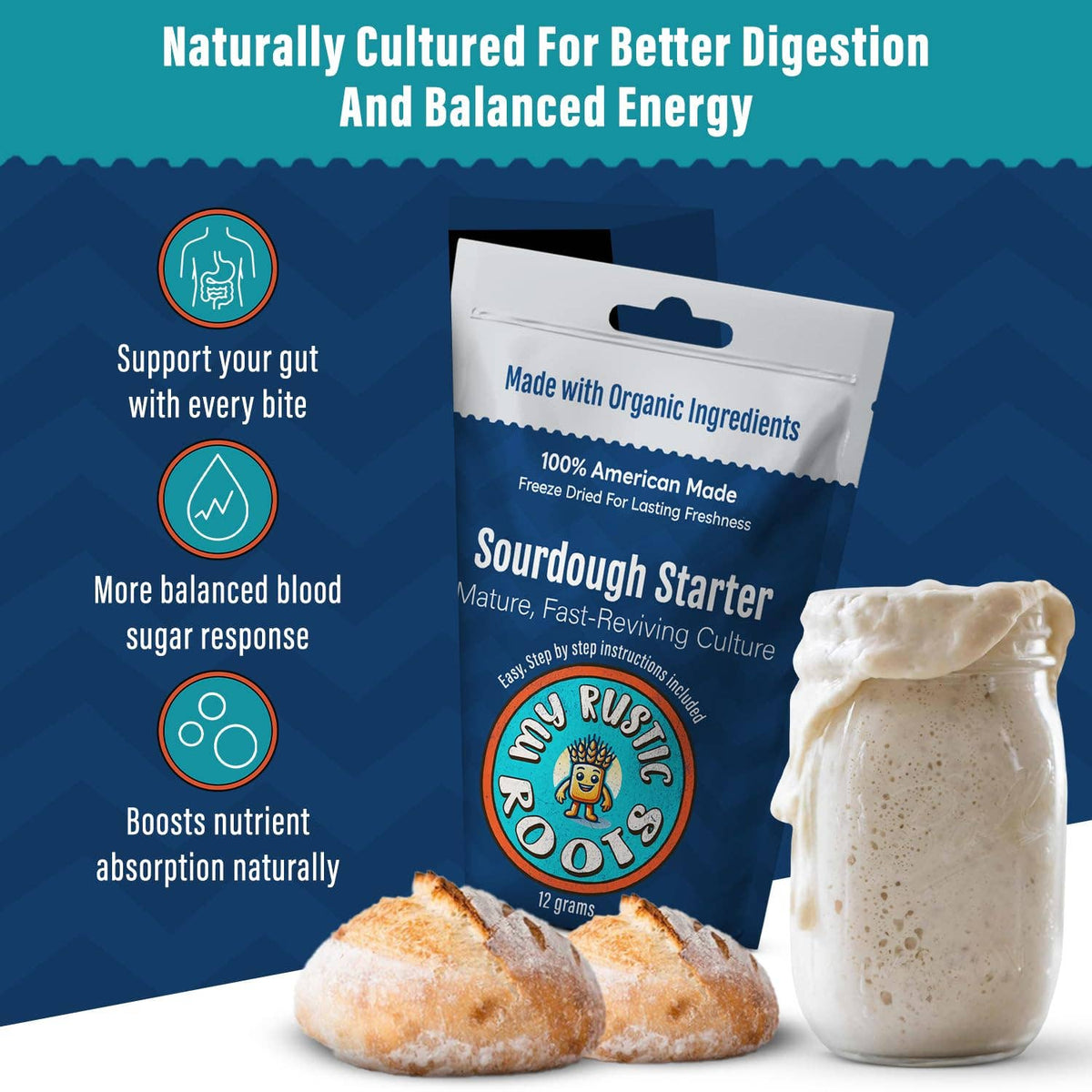 Organic Non-GMO Mature Sourdough Starter (12 g)